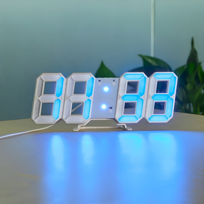 Futuristische LED Wandklok – Minimalistisch Design met Slimme Tijdweergave