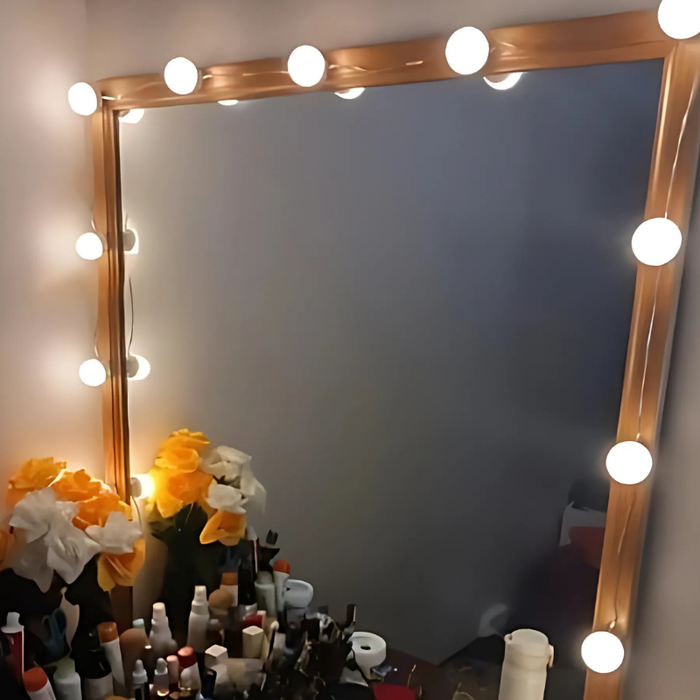 Dimbare LED Spiegelverlichting met Lichtbollen en Instelbare Make Up Verlichting