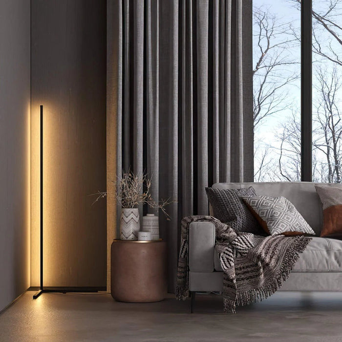 Minimalistinen LED-lattiavalaisin himmennettävillä valoasetuksilla ja modernilla lineaarisella muotoilulla