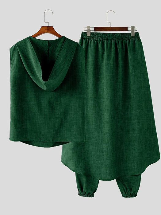 Stoere Mid-Length Heren Set – Mouwloos Vest en Baggy Broek