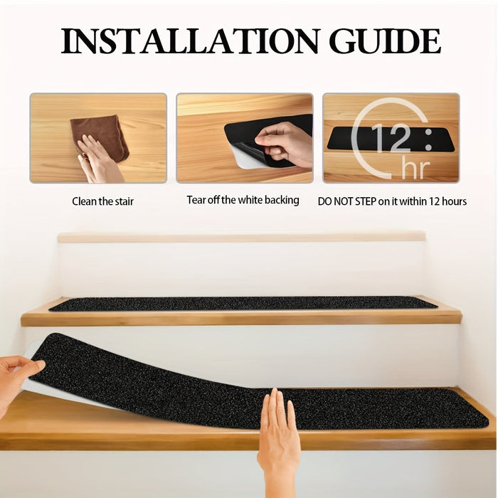 Halkfria gummilister för trappor – Extra grepp för trappor och uppfarter