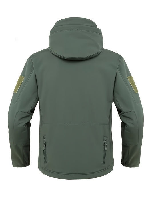 Giacca softshell outdoor uomo con cappuccio e calda fodera antivento
