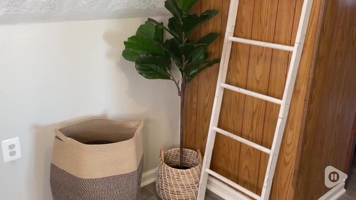 Grote Geweven Wicker Wasmand – Praktisch en Elegant voor Elke Wasruimte