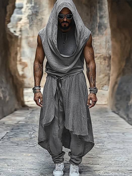 Stoere Mid-Length Heren Set – Mouwloos Vest en Baggy Broek