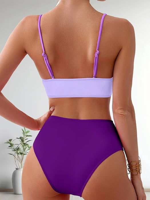 Mukava tilkkutäkki-bikini setti naisille joustavalla istuvuudella