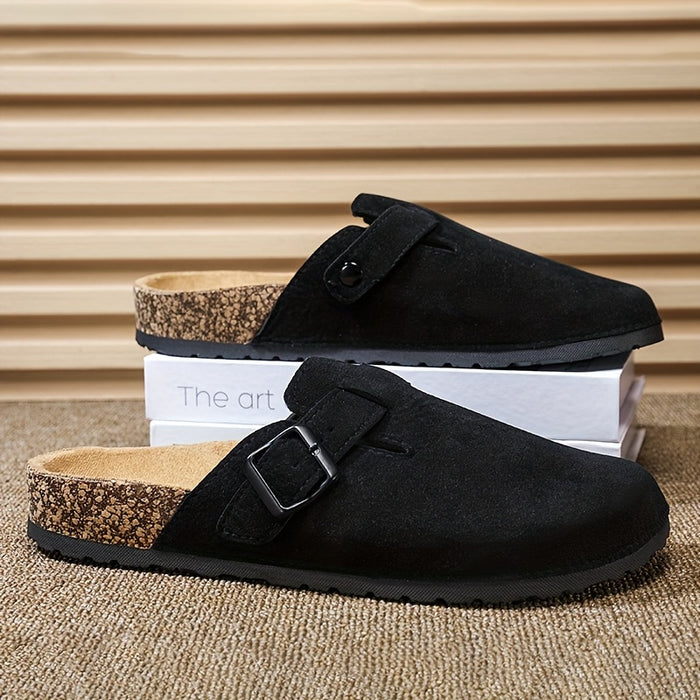 Unisex Slip-on Faux Suède Muiltjes – Lichtgewicht en Comfortabel met Kurken Zool
