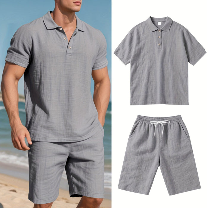 Heren Linnen Polo en Shorts Set – Comfortabel en Casual voor Warme Dagen