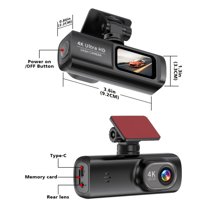4K Ultra Dashcam – Slimme Beveiliging en Scherp Beeld tijdens Elke Rit