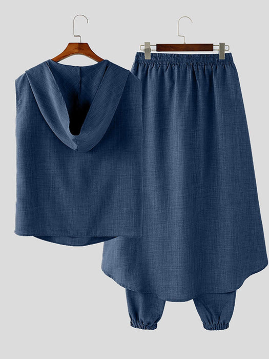 Stoere Mid-Length Heren Set – Mouwloos Vest en Baggy Broek