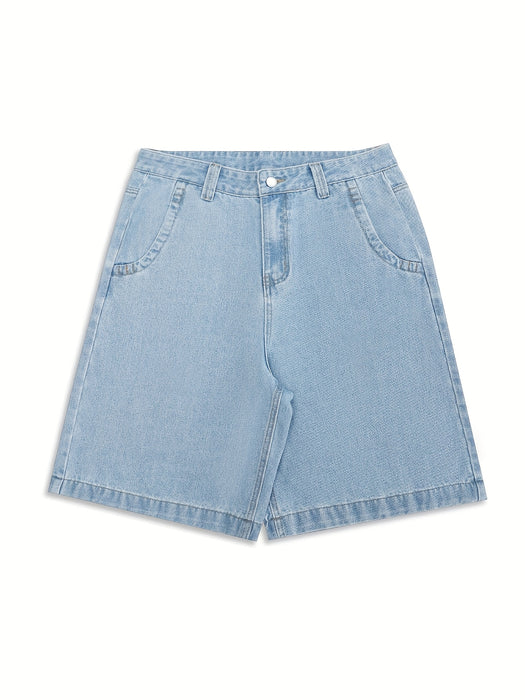 Casual Bermuda Denim Shorts – Losse Pasvorm met Stijlvolle Bloemenborduursels