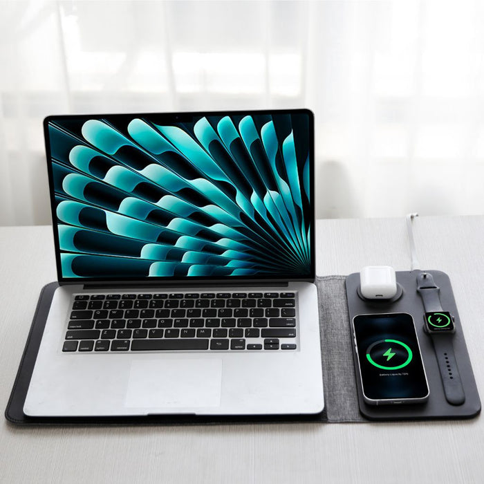PowerDesk Sleeve – Slimme Laptophoes met Draadloze Oplaadfunctie