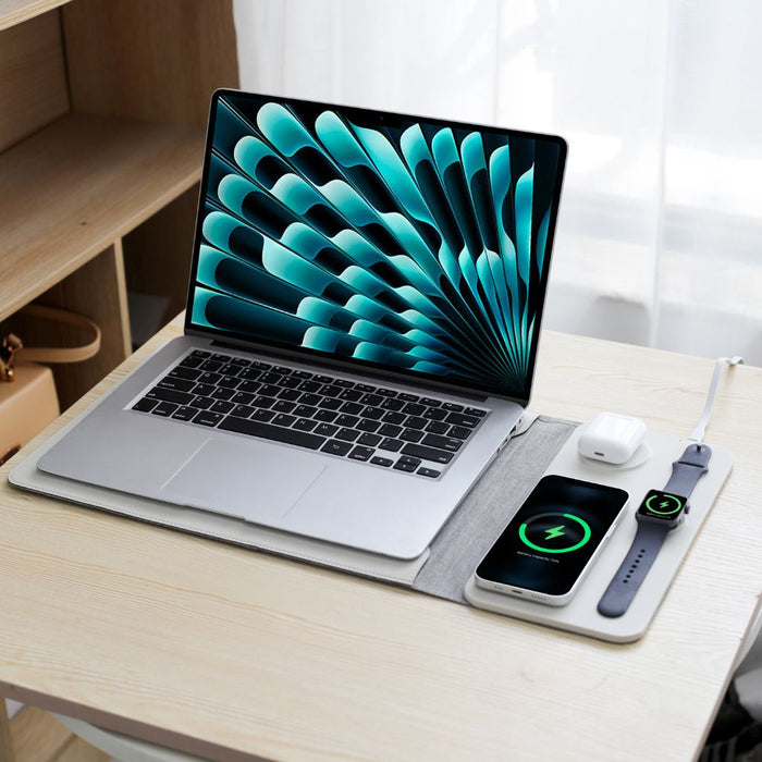 PowerDesk Sleeve – Slimme Laptophoes met Draadloze Oplaadfunctie