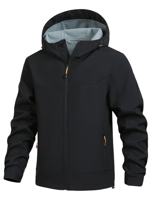 Heren outdoor softshell jas met capuchon – Sneldrogend en windwerend