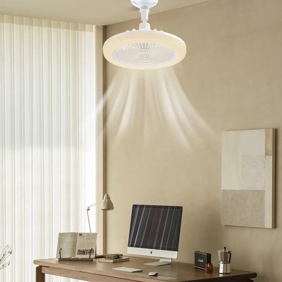 Kattotuuletin LED-lampulla lamppukantaan ja mukavaan viilennykseen
