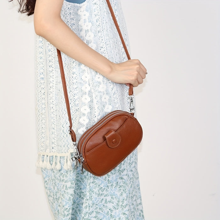 Grote Capaciteit Vintage Crossbody Tas – Echt Leer met Meerdere Compartimenten