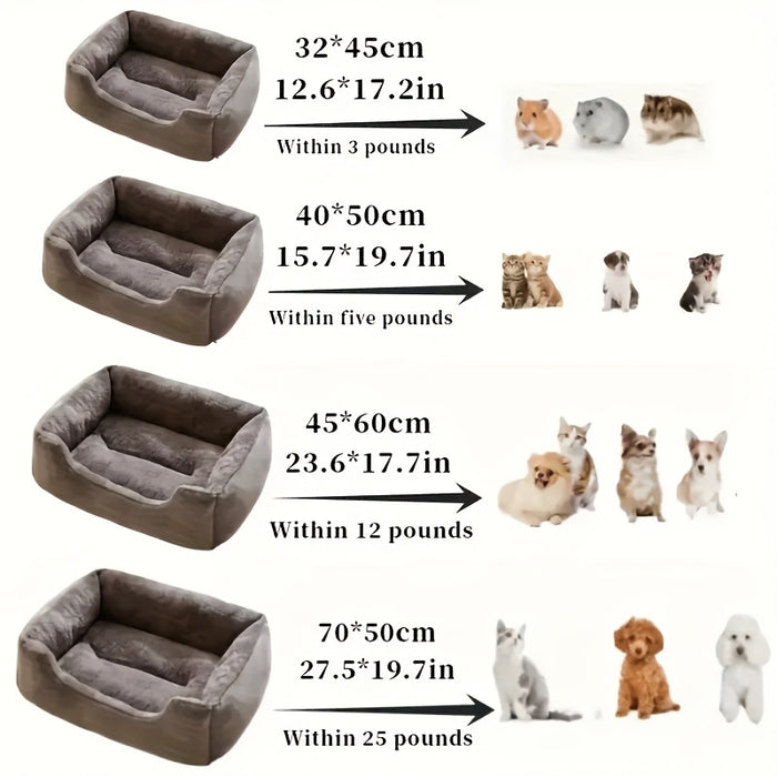 Blød Katte- og Hundekurv til Små Kæledyr med Komfortabel Plys Kant