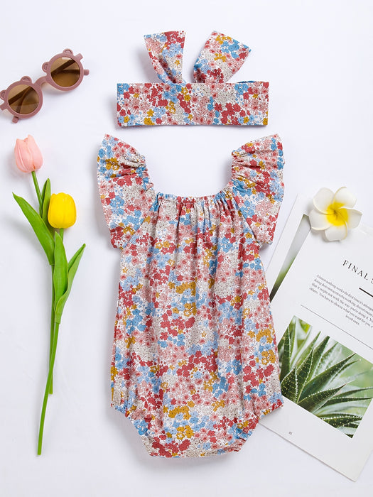 Body bébé avec motif floral – Coton doux et confortable