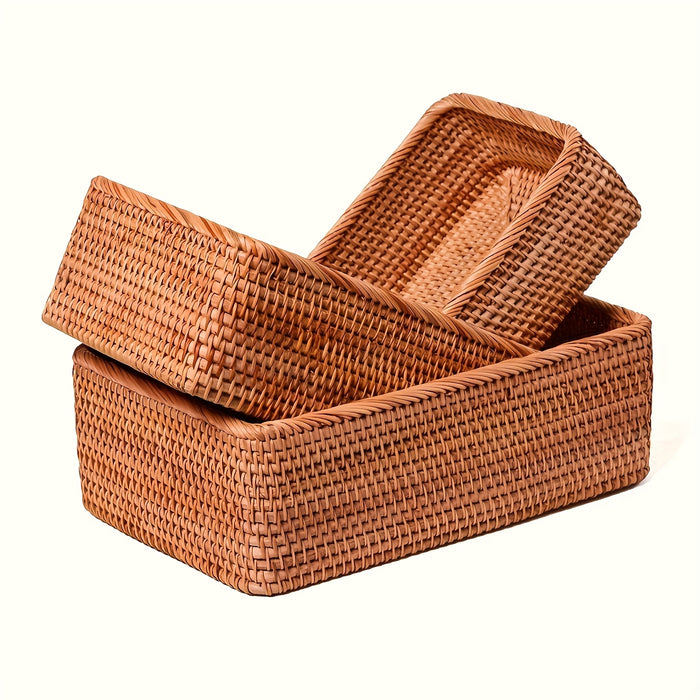 Handgeweven Rotan Opbergmand voor Tafel en Badkamer – Natuurlijk en Tijdloos Design