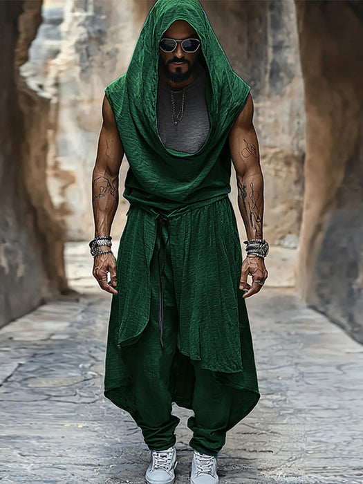 Stoere Mid-Length Heren Set – Mouwloos Vest en Baggy Broek