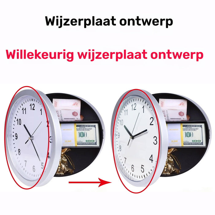 Wandklok met Verborgen Opbergcompartiment – Praktisch en Discreet