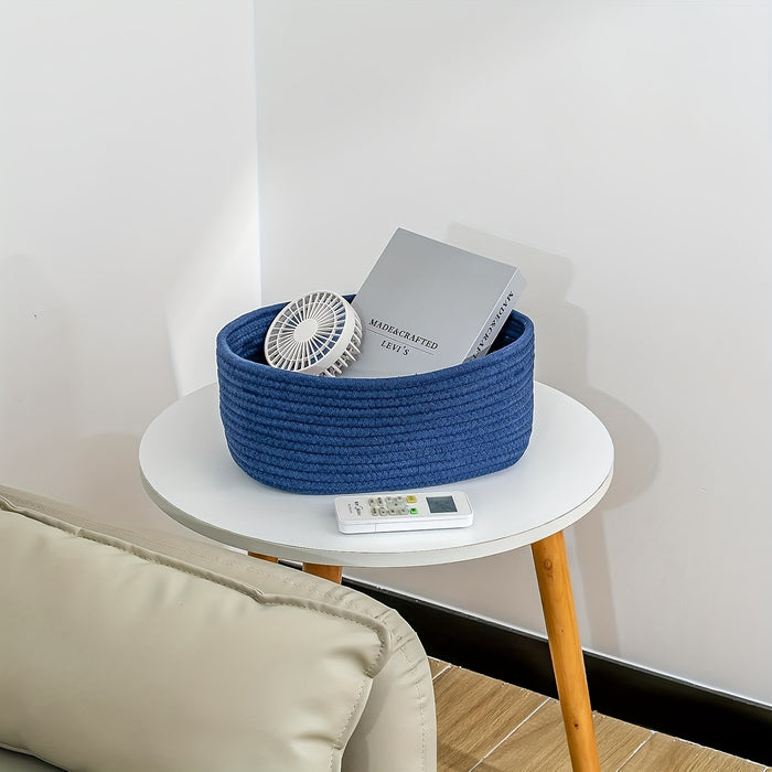 Cesto Portaoggetti Intrecciato Moderno per Armadio e Scrivania – Design Compatto e Elegante