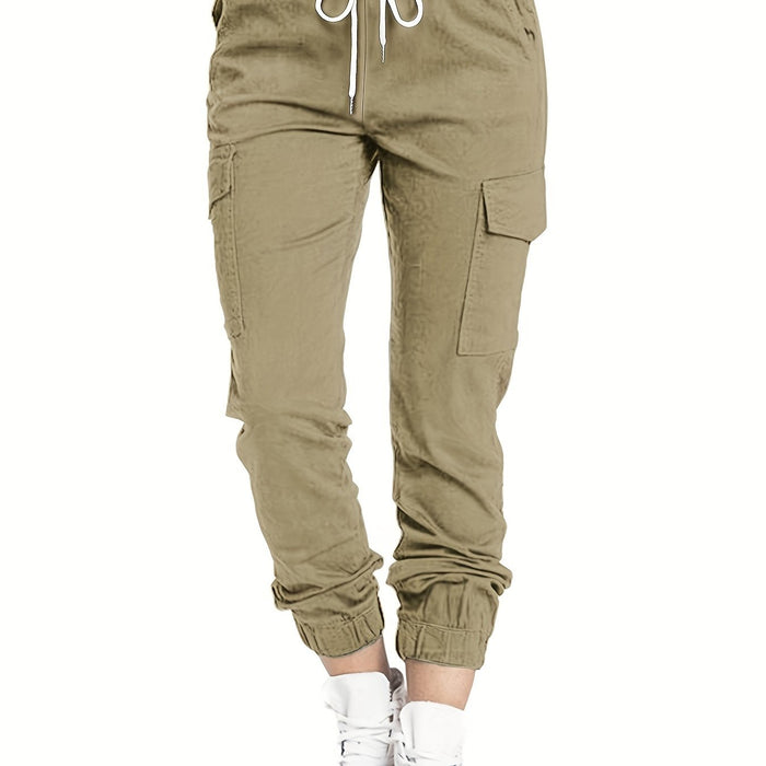 Pantalon cargo femme avec poches et coupe confortable, décontracté quotidien