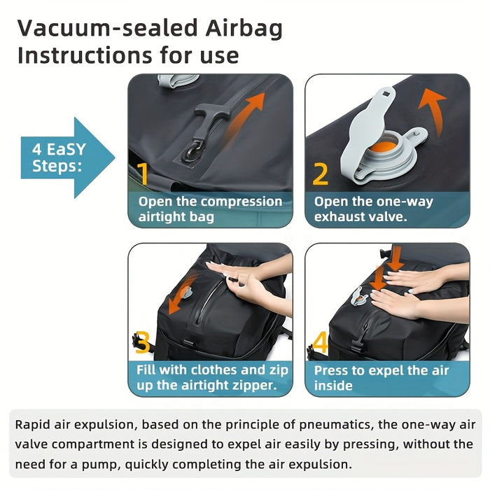 Slimme Vacuum Rugzak – Compact en Ruim voor Reizen