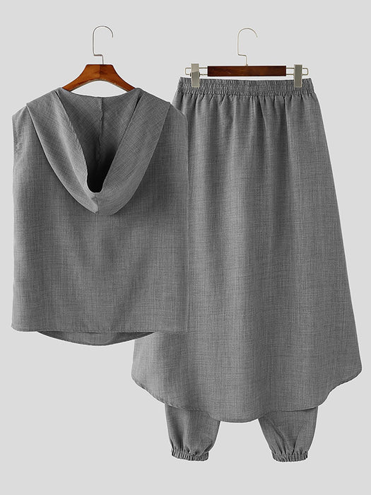 Stoere Mid-Length Heren Set – Mouwloos Vest en Baggy Broek