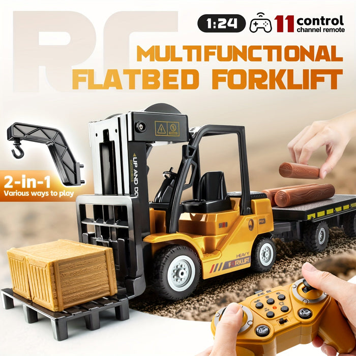 Zware Duty Afstandsbediening Heftruck – 1:24 Schaal met Lichten & Trailer