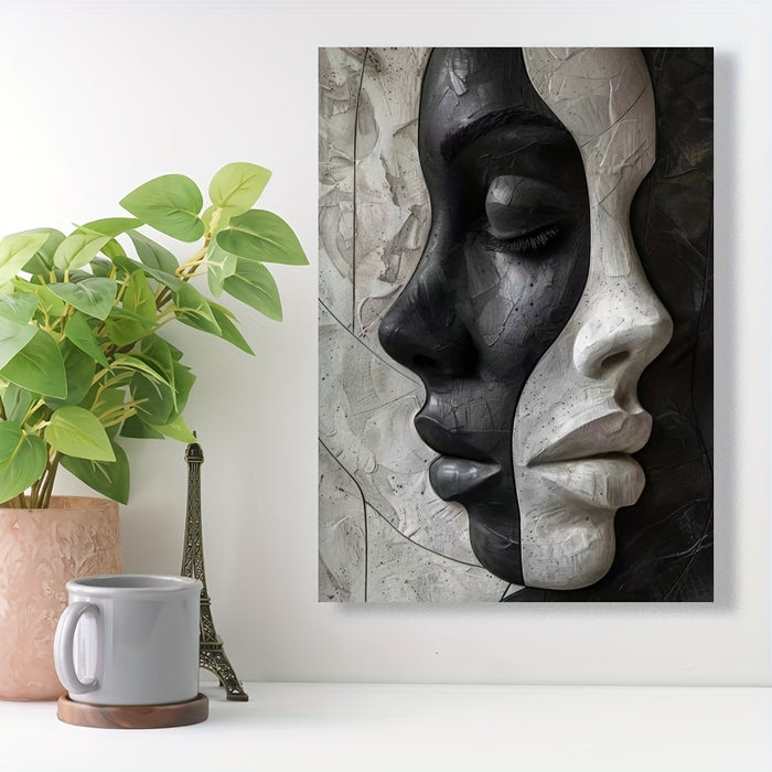 Abstract Vrouwelijk 3D Portret – DIY Canvas Set voor Kunstliefhebbers