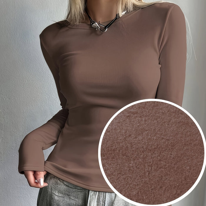 Top Termico Donna a Manica Lunga per Autunno e Inverno – Base Confortevole e Calda