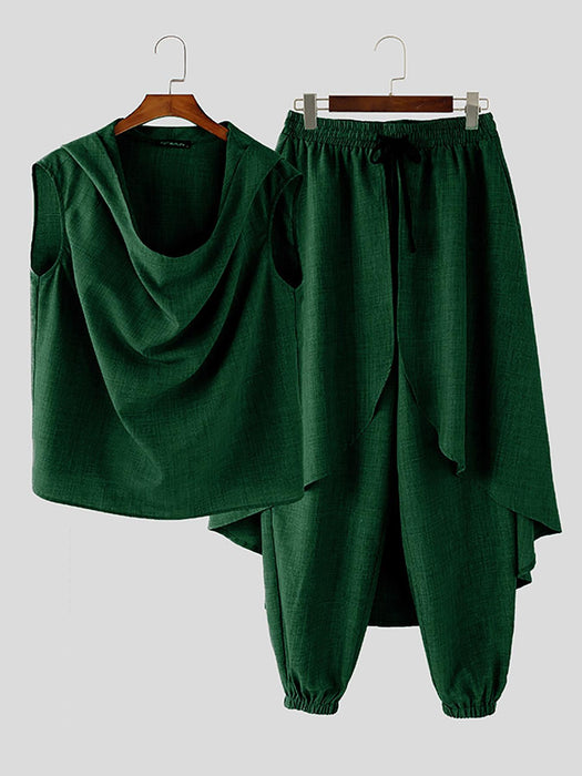 Stoere Mid-Length Heren Set – Mouwloos Vest en Baggy Broek