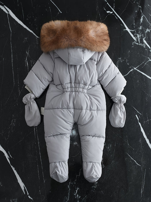 Frosty Baby Romper – Luxe Winter Jumpsuit met Capuchon voor de Koudere Maanden