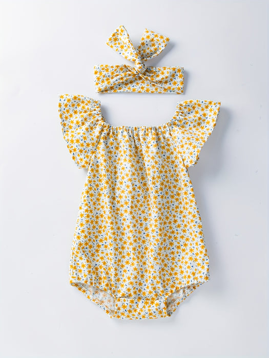 Body bébé avec motif floral – Coton doux et confortable