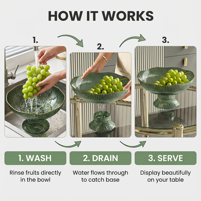 Fruttiera trasparente di lusso in PET – Decorativa e pratica