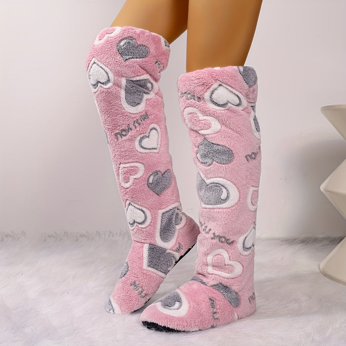 Bløde dametøfler med hjertemønster - Komfortable og stille