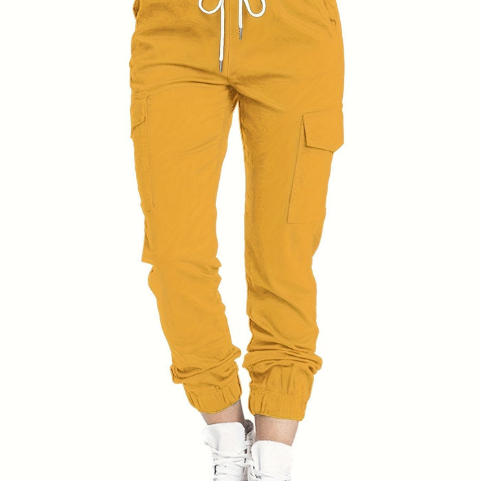 Pantalon cargo femme avec poches et coupe confortable, décontracté quotidien