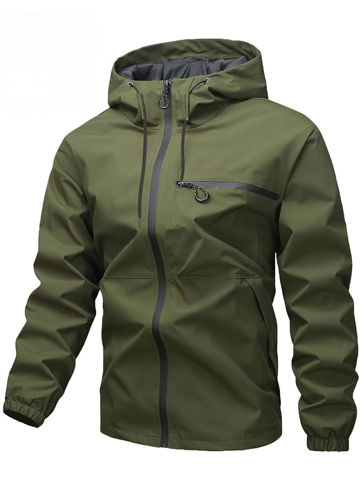 Heren Outdoor Jas voor Lente en Herfst – Winddichte Hooded Jas voor Buitenactiviteiten