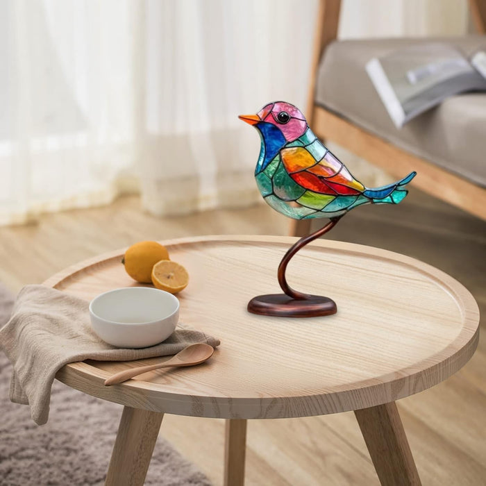 Moderne vogel tafellamp LED met gekleurd glas en decoratief design art