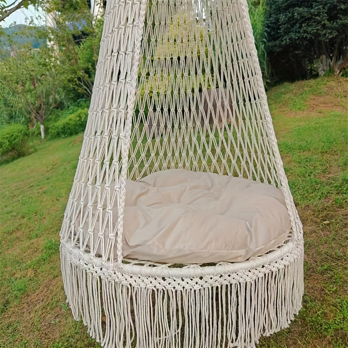 BohoSwing Handgeweven Hangstoel – Relaxte Bohemian Vibes