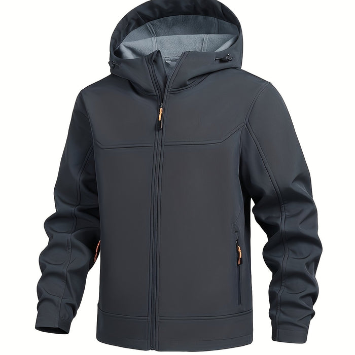 Heren outdoor softshell jas met capuchon – Sneldrogend en windwerend