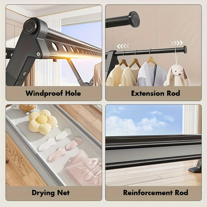 FlexiDry Kledingdroogrek – Opvouwbaar en Ruim met 36 Winddichte Gaten