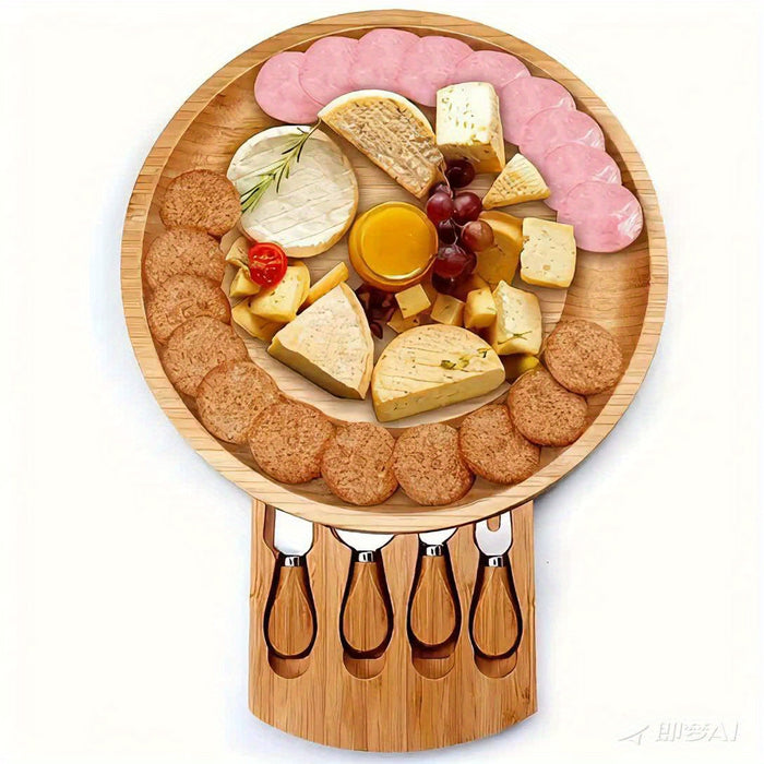 Bamboe Borrelplank met Kaasmessen – Stijlvol en Praktisch voor Elke Gelegenheid