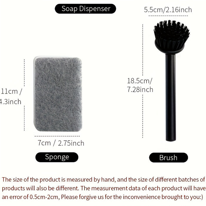 Kökstvålsdispenser med borste och svamphållare – Lyxigt och praktiskt