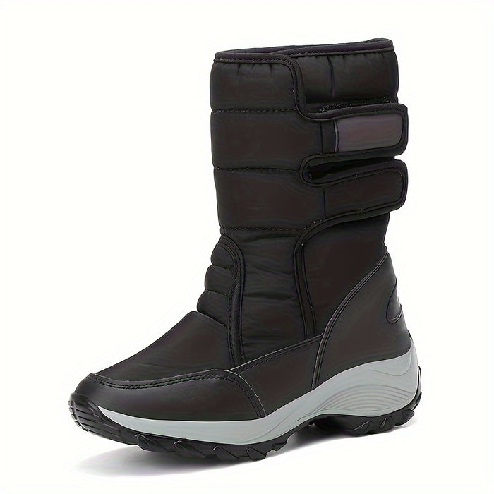Dames Mid-Cut Snow Boots – Warme Winterlaarzen met Anti-Slip Zool en Klittenbandsluiting