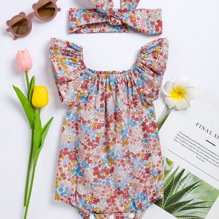 Body bébé avec motif floral – Coton doux et confortable