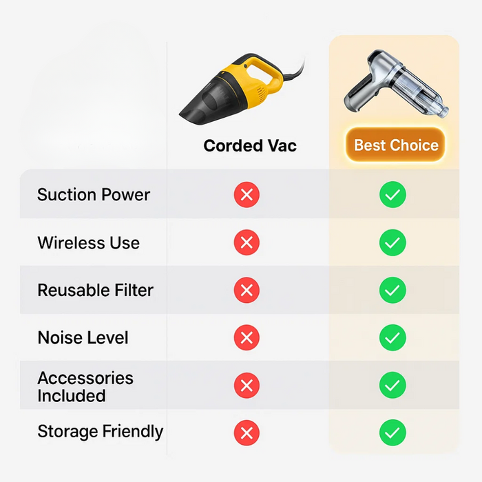 PowerClean Draadloze Auto Stofzuiger – Compact en Superkrachtig