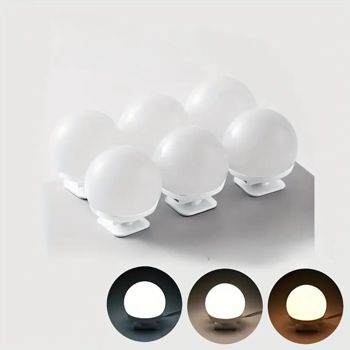 Dimbare LED Spiegelverlichting met Lichtbollen en Instelbare Make Up Verlichting