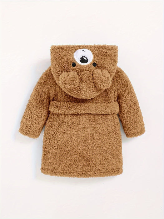 Baby badekåbe med hætte – Blød bamse-badekåbe til babyer og småbørn om vinteren
