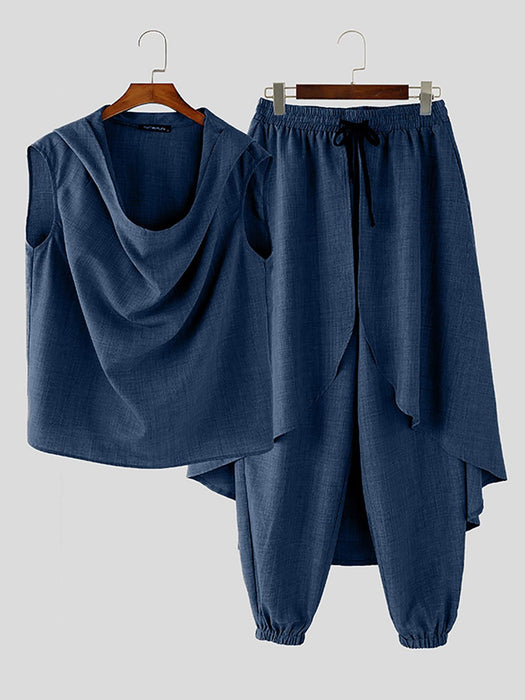 Stoere Mid-Length Heren Set – Mouwloos Vest en Baggy Broek